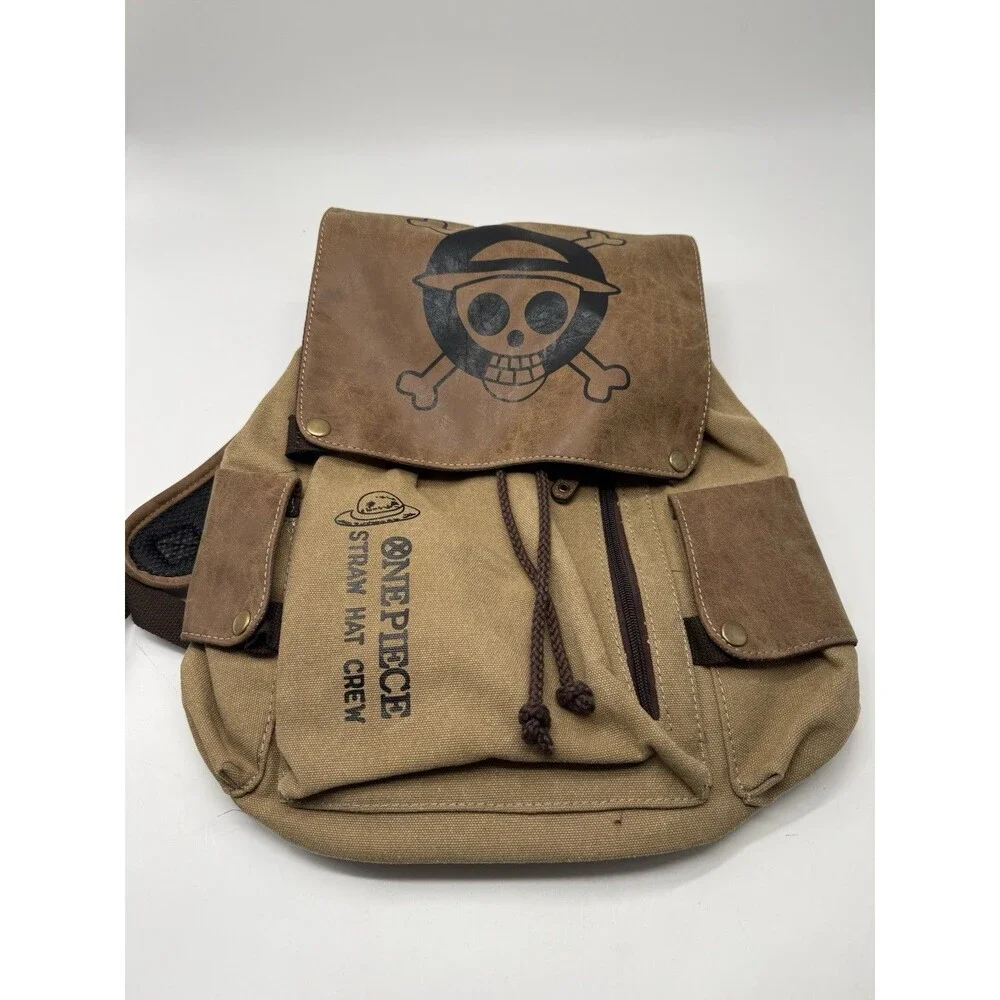 One Piece Straw Hat Crew Monkey D Luffy Japanese Anime Manga Canvas Backpack